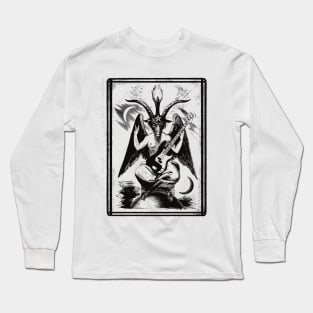 Baphomet bass guitar black transparent Long Sleeve T-Shirt